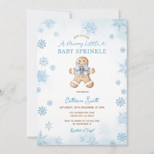 Blå Snöflingor Gingerbread Baby Småprydnader Inbjudningar