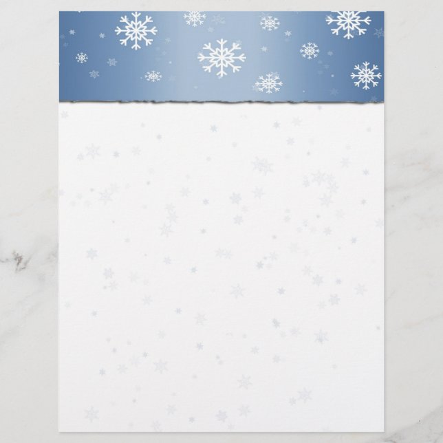Blå snöflingor Gräns Letterhead (Framsida)