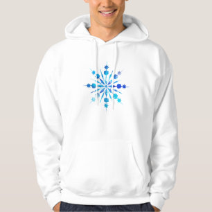 Blå snöflingor hoodie