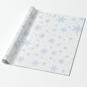 Blå Snöflingor i vitt Presentpapper