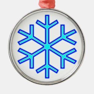 Blå snöflingor julgransprydnad metall