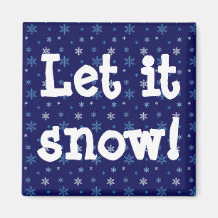Blå snöflingor (låt det snöa) magnet