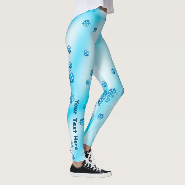 Blå Snöflingor Leggings (Höger)