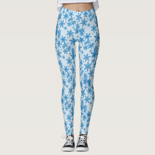 Blå snöflingor leggings