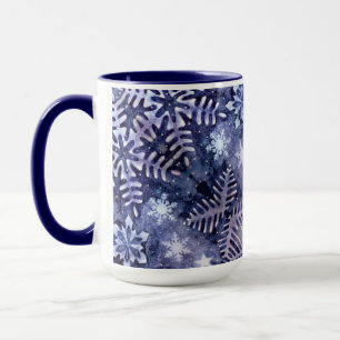 Blå Snöflingor Mugg