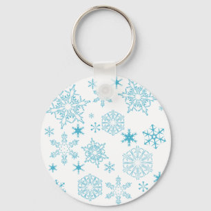 blå snöflingor nyckelring