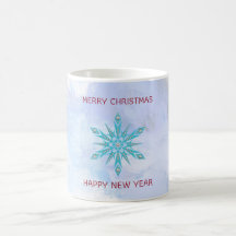 Blå snöflingor och diamanter