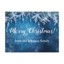 Blå snöflingor och is - juldesign