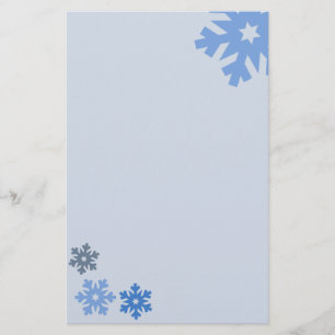 Blå Snöflingor på Rosan Brevpapper