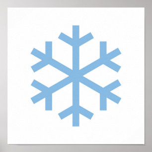 Blå snöflingor Poster