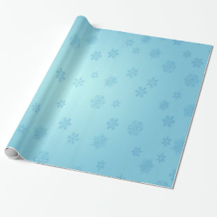 Blå Snöflingor Presentpapper