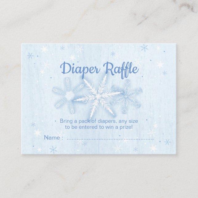 Blå snöflingor Raffle Biljett (Framsida)