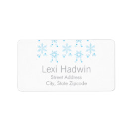 Blå snöflingor | Returadressetikett Adressetikett