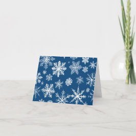 Blå Snöflingor Vinter Helgkort