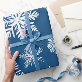Blå Snöflingor Vinter Presentpapper