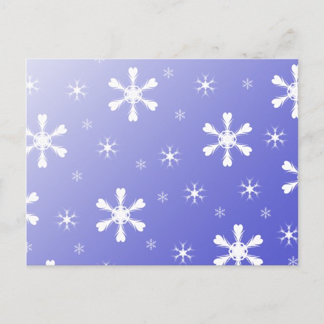 Blå snöflingor vykort (Framsida)