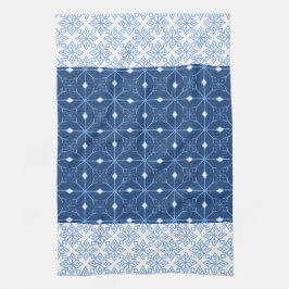 Blå snöflingor Winter Kitchen Towel Kökshandduk