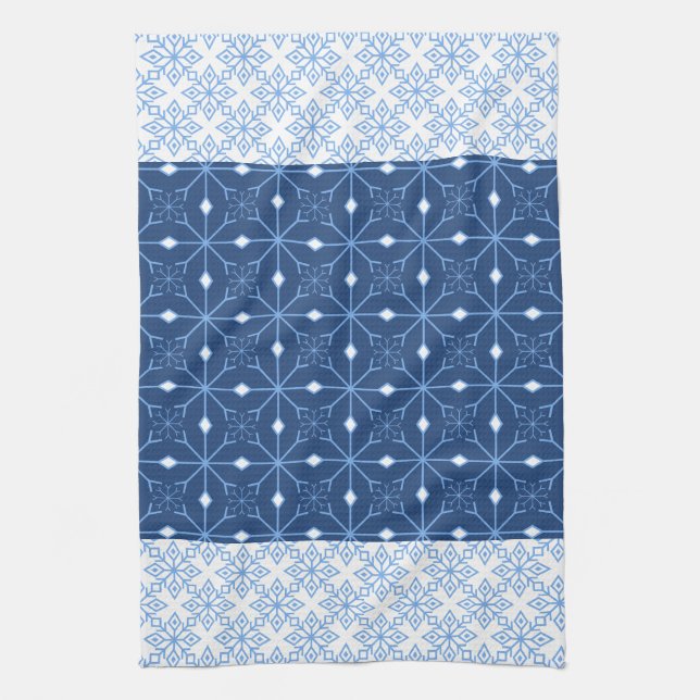 Blå snöflingor Winter Kitchen Towel Kökshandduk (Vertikal)