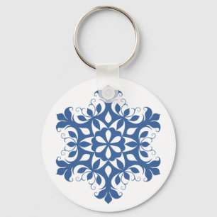 Blå snöflingstangentkedja nyckelring
