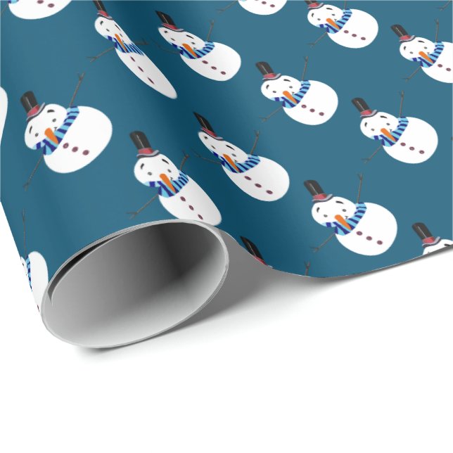 Blå Snögubbe, Festive Presentpapper (Rullad Hörn)