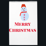 Blå snögubbe-julen god jul lägger till namn kalender<br><div class="desc">Anpassa malldesign</div>