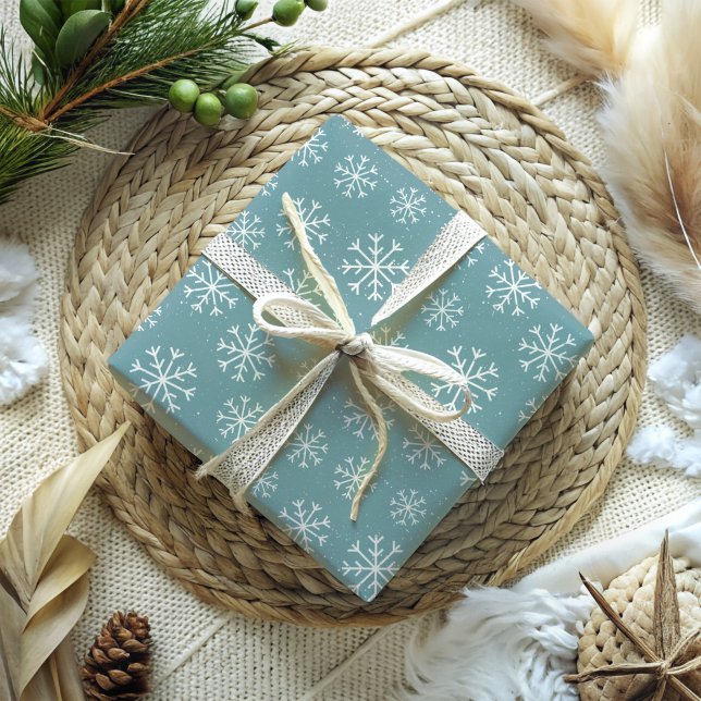Blå snöklake presentpapper (Skapare uppladdad)