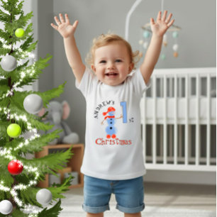 Blå snöman t shirt