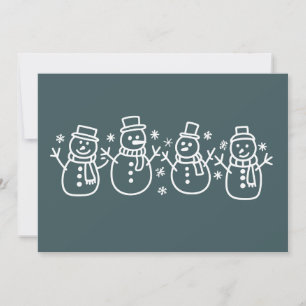 Blå Snömannen Jul Högtid Vinter Festiv Xmas Julkort