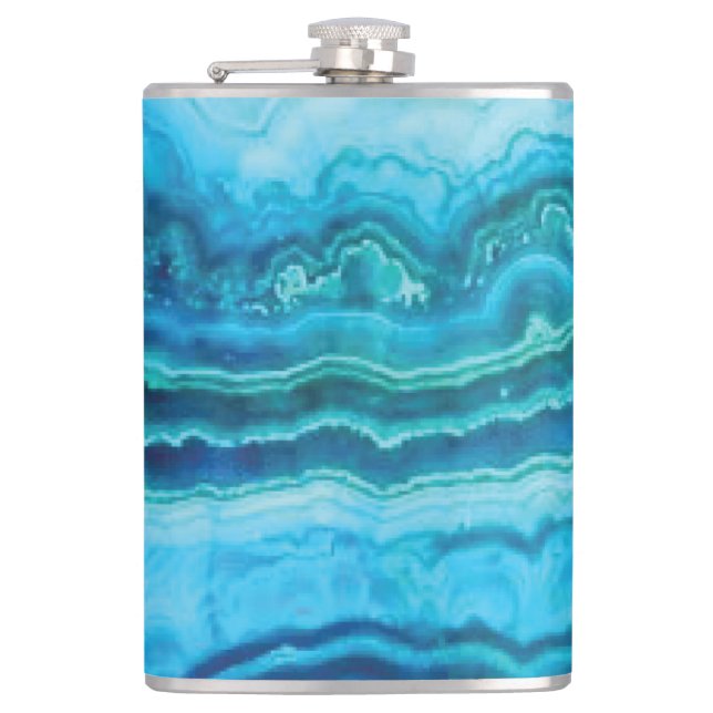 Blå Snöre-agate-gemsten Fickplunta (Framsidan)