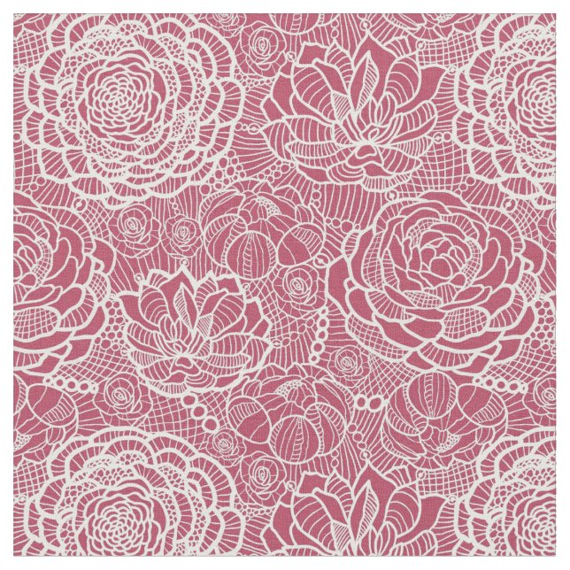 Blå snöre-blommor mönster tyg (Närbild)