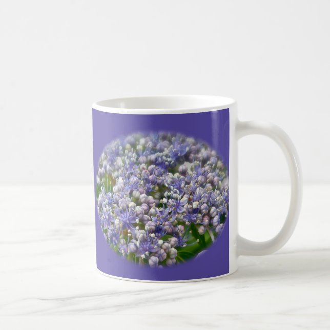 Blå Snöre Cap Hydrangea Flowers Kaffemugg (Höger)