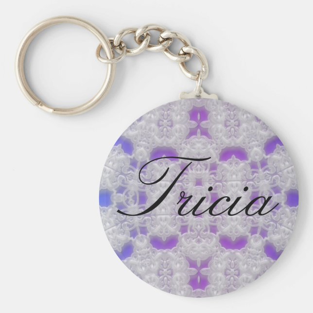 blå snöre Tricia-nyckelkedja Nyckelring (Framsidan)