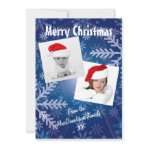 Blå snowflake-fotomall Julafton helgdag