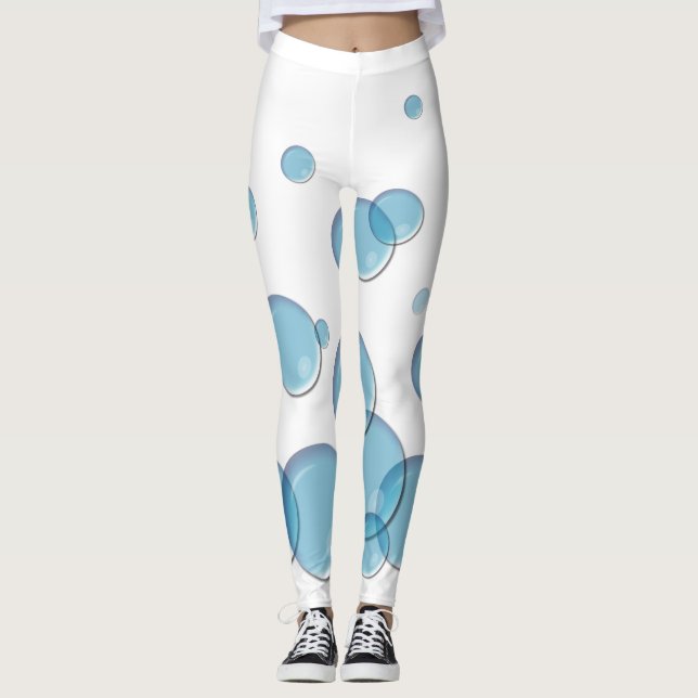 Blå soap-bubblor leggings (Framsida)