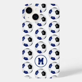 Blå soccerbollar mönster monogrammet
