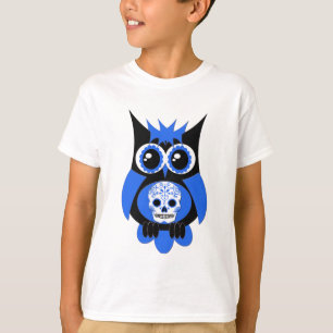 Blå socker Skull Uggla T Shirt