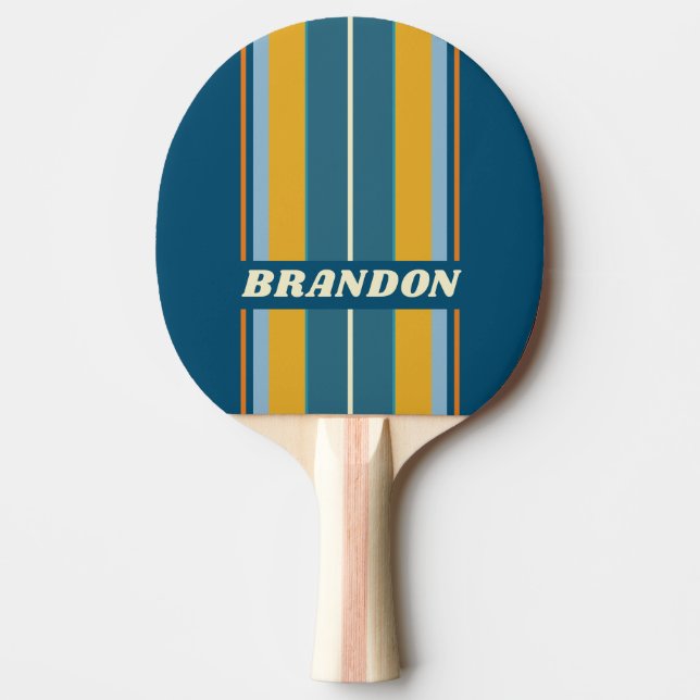 Blå Sol Brädremsor med Namn Pingisracket (Framsidan)