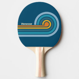 Blå Sol Curl Ränder med Namn Pingisracket