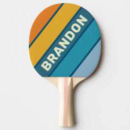 Blå Sol Djärvt Randigt med Namn Pingisracket