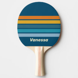Blå sol över randning med namn pingisracket