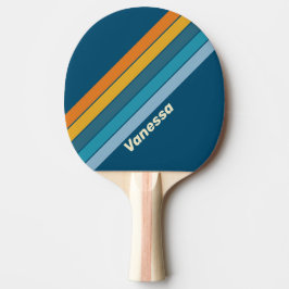 Blå sol randig med namn pingisracket