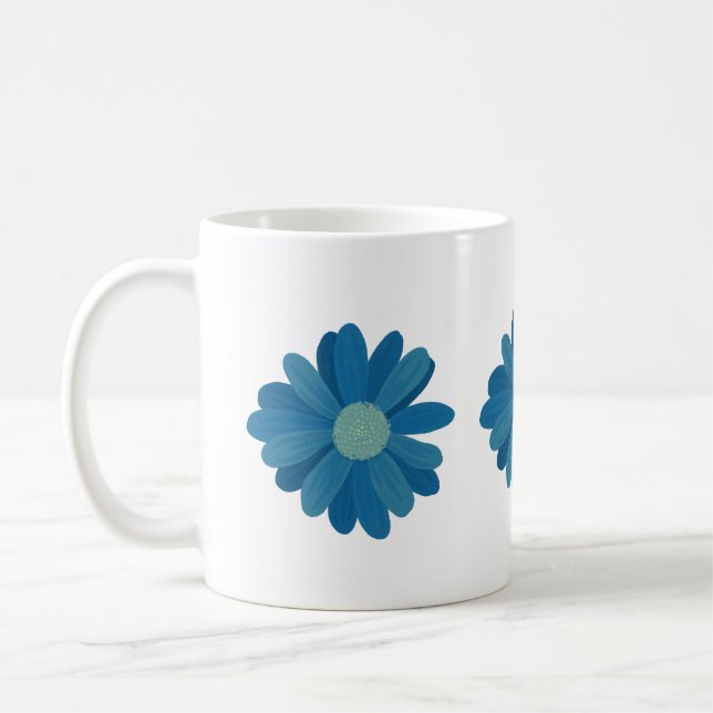 Blå solblommor kaffemugg (Vänster)