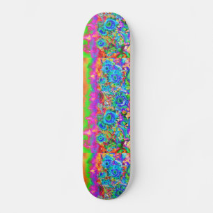 Blå solblommor old school skateboard bräda 21,6 cm
