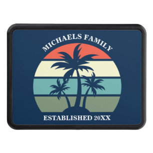 Blå solnedgång för tropisk Handflatan-marinstrupp  Dragkroksskydd