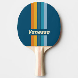Blå solpinne randig med namn pingisracket