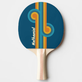 Blå solrandig loop med namn pingisracket