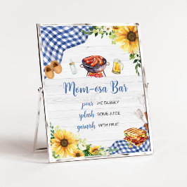 Blå solros BBQ Baby Shower Mamma Osa Pub Poster