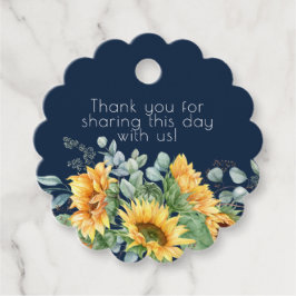 Blå Solros Grönska Tack För Tacksamtagsmärken Gåvor Etiketter