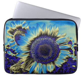 Blå solros laptop fodral
