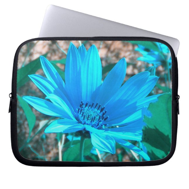 Blå solros Laptop sleeve (Framsidan)